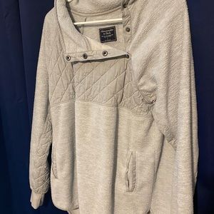 Light Grey snap button Abercrombie Fleece Sweatshirt